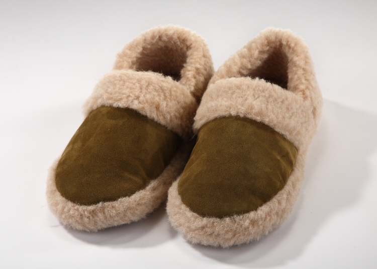 Kapcie Wełniane Pełne - zielony