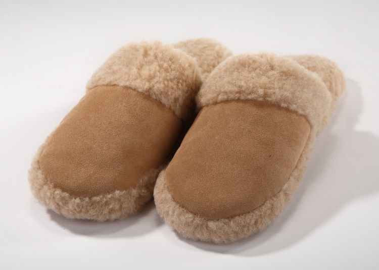 Kapcie Wełniane Wsuwane - beżowy